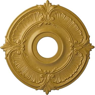 Imagem de Ekena Millwork CM18ATIGSMedalhões decorativos de teto modelados de acordo com padrões e designs históricos originais, ouro iridescente
