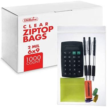 Imagem de Bolsas de plástico transparente com zíper – da DiRose | recarregáveis, fortes, grossas, resistentes, seguras para alimentos | para organização, viagem, envio, embalagem e armazenamento | Volume | tamanhos pequenos, médios e grandes., Case of 1000, 6X9