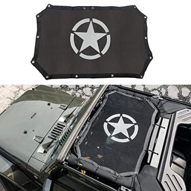 Imagem de Capa de proteção solar de malha completa, a capa superior de poliéster Bestaoo oferece proteção solar UV para JK Jeep Wrangler 2007-2017 2 portas - estrela