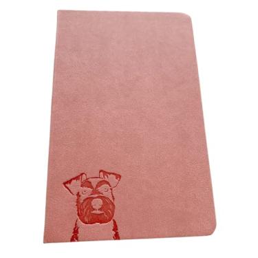 Imagem de Caderno Schnauzer de capa dura A5 – couro PU, páginas pautadas de 100 g/m², marcador de página, caderno ou diário (rosa)