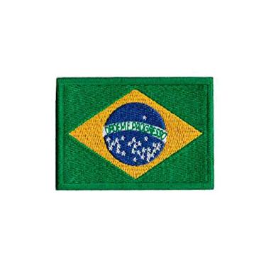Imagem de Patch Bordado - Bandeira Brasil BD50015-34G Termocolante Para Aplicar