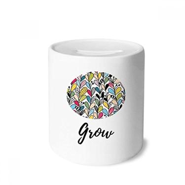 Imagem de Caixa de moedas de cerâmica para desenho de folhas de coração para caixa de dinheiro