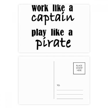 Imagem de Cartão postal Work Like Captain Play Like Pirate Cartão de felicitações de aniversário