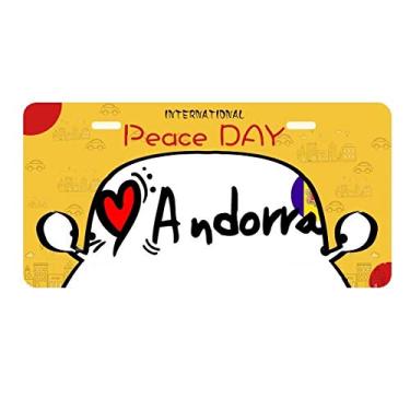 Imagem de DIYthinker I Love Andorra Bandeira da Palavra Amor Ilustração Coração Placa Placa Etiqueta Decoração de Carro Dia da Paz