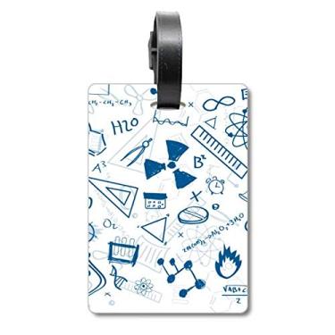 Imagem de Simple Strokes Style Physical Chemistry Symbol Suitcase Bag Tag Luggage Card Hanging Scutcheon Label