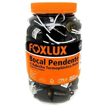 Imagem de Foxlux Bocal Pendente com Rabicho Foxlux - Base E-27 - Tensão até 250V/Corrente até 4A - Bornes em Latão - Preto - Pote com 50 Unidades