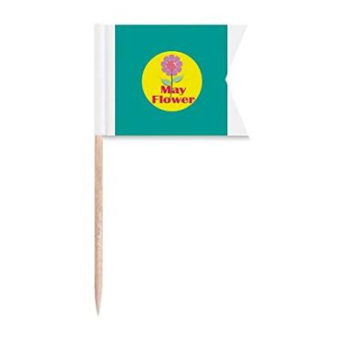 Imagem de Sinalizadores de palitos de Ação de Graças Natural Mayflower Life Marcação de etiquetagem para bolo de festa