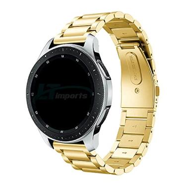Imagem de Pulseira 22mm Metal 3 Elos compatível com Samsung Galaxy Watch 3 45mm - Galaxy Watch 46mm - Gear S3 Frontier - Amazfit GTR 47mm - Marca LTIMPORTS (Dourado)