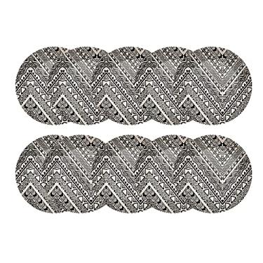 Imagem de Jogo 10 Prato de Sobremesa em Fibra de Bambu 20cm Material Ecologico Estampado Desenho Etnico