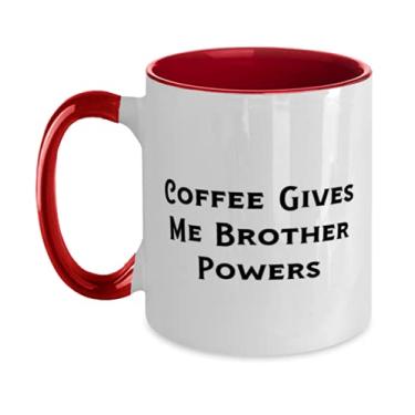 Imagem de Reutilizável Brother Gifts, Coffee Give Me Brother Powers, Caneca de dois tons de 325 ml para irmãos do irmão