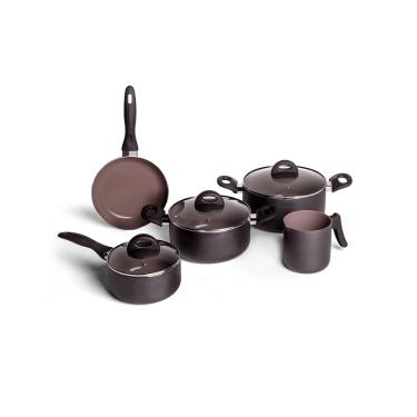 Imagem de Jogo De Panelas Ceramic Life Brinox Smart Plus 5 Peças Preto