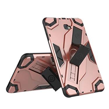 Imagem de caso tablet PC Tablet Case para Samsung Galaxy Tab A6 10.1 (2016) T580 / T585, TPU + PC Capa protetora multifuncional à prova de choque com kickstand dobrável coldre protetor (Color : Pink)