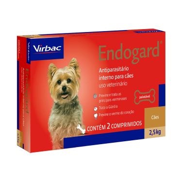 Imagem de Vermífugo Virbac Endogard para Cães até 2,5kg 02 comp