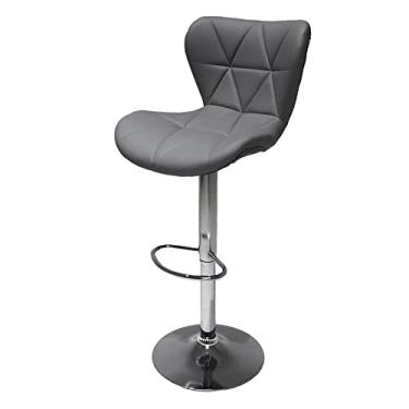 Imagem de Banqueta Alta de Cozinha Area Externa Gourmet Bancada Ilha Giratória Estofada Formiga Cinza