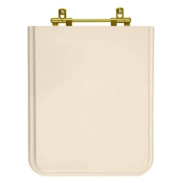 Imagem de Assento Sanitário Acrilico Square Pessego Rosa Shell para vaso Incepa Com Ferragem Dourada