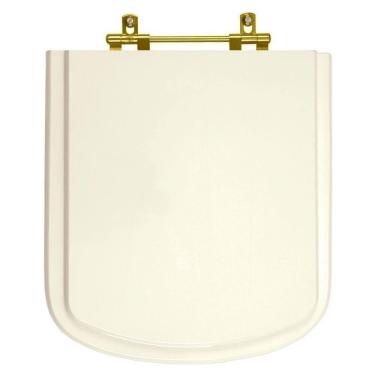 Imagem de Assento Sanitario Poliester Bali Biscuit Para Vaso Incepa Com Ferragem Dourada