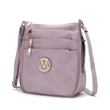 Imagem de Bolsa tiracolo MKF para mulheres – Bolsa mensageiro expansível em couro PU – Alça de ombro de designer, Luciana Lilás, Medium