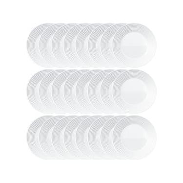 Imagem de Conjunto de Pratos Fundos Duralex Saturno em Vidro 23,5 cm Branco – 24 Peças