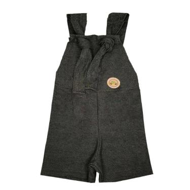 Imagem de Jardineira Bebe e Infantil Masculina Curta Moletom Jeans