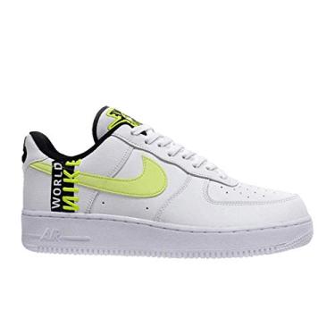 Imagem de Nike Sapatos de Basquetebol de Cano Alto para Homem, Branco/quase volt-volt-preto, 11
