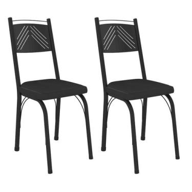 Imagem de Conjunto 2 Cadeiras Europa 151 Preto Fosco - Artefamol