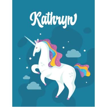 Imagem de Kathryn: Unicorn Notebook Personal Name Wide Lined Rule Paper | Notebook The Notebook For Writing Journal or Diary Women & Girls Gift for Birthday, For Student | 162 Pages Size 8.5x11inch