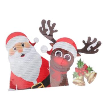 Imagem de ABOOFAN 6 Peças Adesivos Magnéticos Para Carro Papai Noel Ímãs De Geladeira Refletivos Ímãs De Geladeira De Natal Produtos Para Casa Decoração De Carro Ímãs Decorativos De Pvc Suprimentos