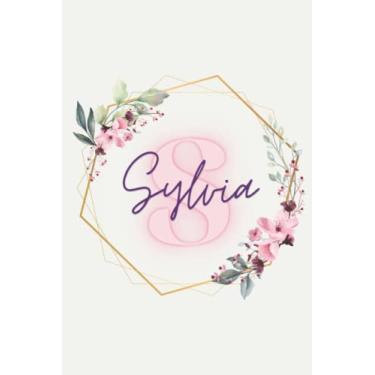 Imagem de Girl Name Sylvia Women Notebook Stationary Supplies for Kids Teens Girls Journal School Notepad 100 Pages White Blank Lined 6x9' Flower Colourful Light Green Adorable Design Gift Present