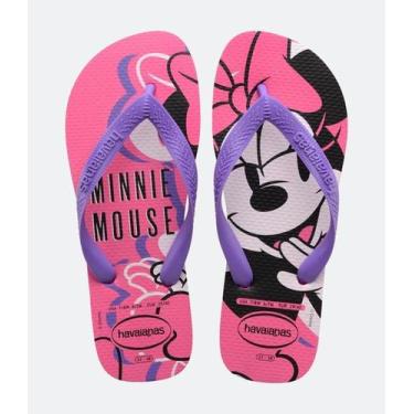 Imagem de Chinelo Top Infantil Com Estampa Da Minnie - Tam 27/28 Ao 31/32 Rosa -