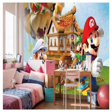 Imagem de TUYIFA Pôster de animação de desenho 3D papel de parede papel de parede sala de estar quarto TV sofá fundo mural de parede (158''x110'' (400x280cm), pano de seda)