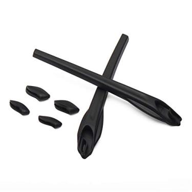 Imagem de ToughAsNails Kits de borracha de substituição para óculos de sol Oakley Flak 2.0 XL OO9188/Flak 2.0 OO9295, Kits de borracha preta, tamanho �nico