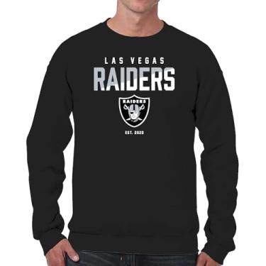 Imagem de Team Fan Apparel Moletom adulto NFL Diagonal Fade Color Block Crew - Oficialmente licenciado - Sem etiqueta - Pulôver unissex (Las Vegas Raiders - Preto, Adulto Pequeno)