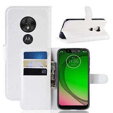 Imagem de Capa para Moto G7 Play, carteira flip de couro PU premium com compartimento para cartão, suporte e fecho magnético [capa interna de TPU à prova de choque] Compatível com Moto G7 Play