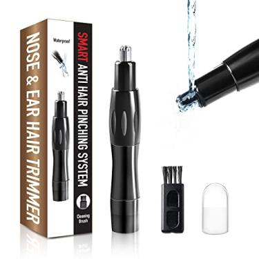 Imagem de Aparador de pelos de nariz e orelha para homens e mulheres, removedor indolor de sobrancelha e pelos faciais, cuidados profissionais masculinos, aparador à prova d'água, lavável, lâminas de borda dupla, fácil de limpar