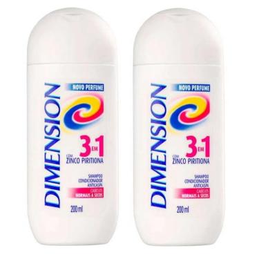 Imagem de Shampoo Dimension Anticaspa 3 em 1 Cabelos normais a secos - Kit com 2 unidades