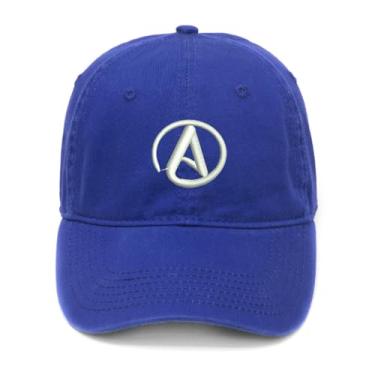 Imagem de L8502-LXYB Atheist 1 Boné de beisebol masculino bordado algodão lavado, Azul, 7 1/8