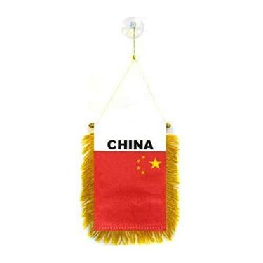 Imagem de Mini banner da China com bandeira AZ 15 x 10 cm – Pendente chinês 15 x 10 cm – Mini banners gancho de ventosa de 10 x 15 cm