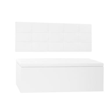 Imagem de Kit Painel E Calçadeira Baú King 1,95m Roma Corano - Pallazio Cor Branco