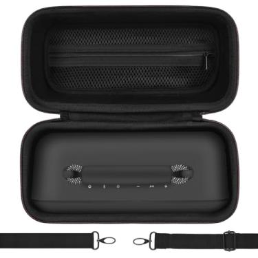 Imagem de ZUJFPL Capa rígida de transporte, estojo de viagem portátil à prova d'água para alto-falante portátil Bose SoundLink Max - Preto