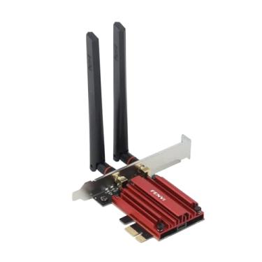 Imagem de Placa de Rede WiFi 6E, Tri Band, Offboard, Pci-Express x1, Bluetooth 5.3, Intel AX210, AXE3000, PC, Windows, Linux