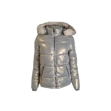 Imagem de Jaqueta Feminina Puffer Kla Metalizada Cinza Tam. G-Feminino
