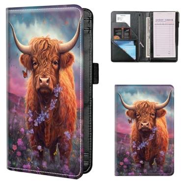 Imagem de Livros de servidor para garçonete, livro de garçom, livro de garçom com bolso com zíper, livro organizador de garçonete para livro de cheque de convidado restaurante adequado para servidor avental -