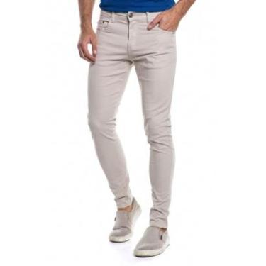 Imagem de Calça Masculina Sarja Skinny Básica Polo Wear Bege Claro-Masculino