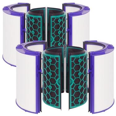 Imagem de Midiex Pacote com 2 filtros TP04 de substituição compatíveis com purificador de ar Dyson TP04 TP05 HP04, filtro HEPA de vidro combinado 360 + filtro de carbono 2 em 1 para purificador de ar HP04 DP04