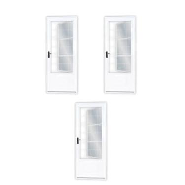 Imagem de Kit com 3 Portas de Aço Postigo 215x85cm com Grade Quadrada Minas Sul MGM Branco