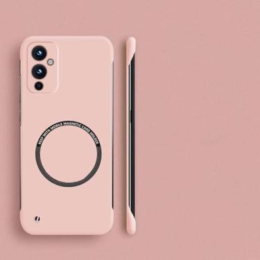 Imagem de Capa de telefone magnética sem moldura de PC rígido para Oneplus 10 Pro 9R 9RT 10R 10T 11 9 8T 7T 8 7 Pro capa fina fosca, rosa, para 10R