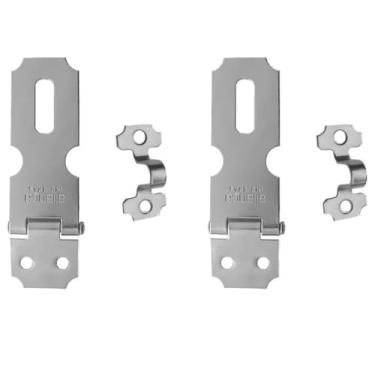 Imagem de Porta Cadeado 2 Fecho Trinco Aliança 51mm Aço Kit 2 Travas