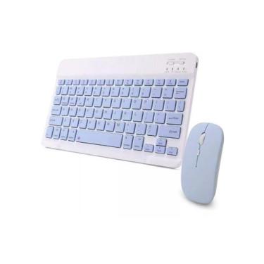 Imagem de Kit Teclado + Mouse Portátil Sem Fio Bluetooth Recarregável Usb Compat