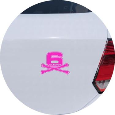 Imagem de Adesivo de Carro 6 Cilindros Tuning - Cor Rosa - Melhor Adesivo, Rosa