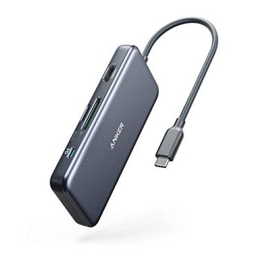 Imagem de Anker Hub USB C, Hub USB-C 341 (7 em 1) com HDMI 4K, entrega de energia de 100 W, USB-C e 2 portas de dados USB-A de 5 Gbps, leitor de cartão microSD e SD, para MacBook Air, MacBook Pro, XP e mais